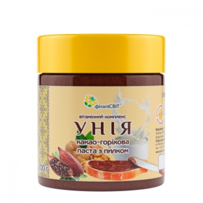 УНИЯ какао-ореховая паста с пыльцой, 200 г, Фитаписвит